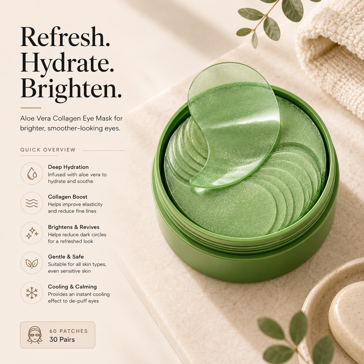 Collagen Eye Mask | Anti-Dark Circle & Anti-Wrinkle Hydrogel Patches