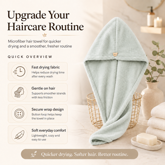 Microfibre hair towel anti frizz wrap design