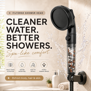 Shower Filter Head | High Pressure Filtered Shower head for Hard Water | Softer Skin & Hair 2