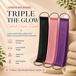 African Net Bath Sponge | Exfoliating Body Scrubber | Deep Clean Shower 14