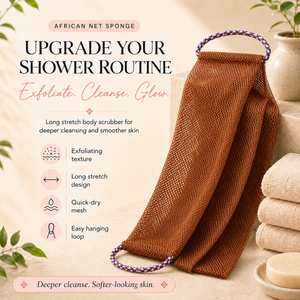 African Net Bath Sponge | Exfoliating Body Scrubber | Deep Clean Shower 4