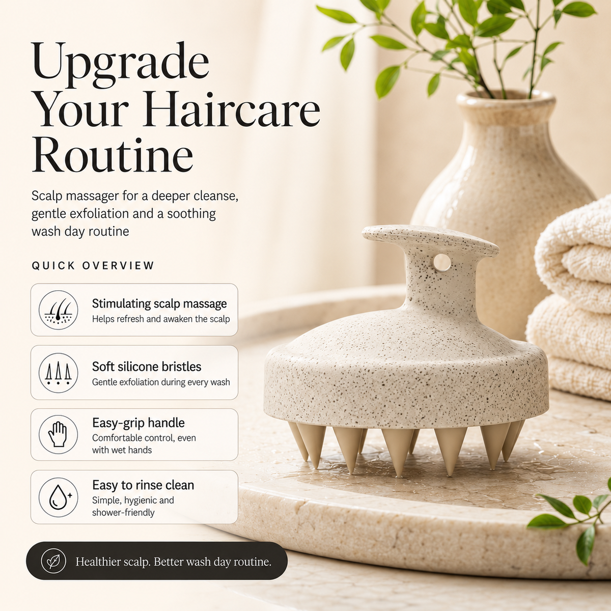 Scalp Massage Brush | Silicone Shampoo Brush for Healthier Hair